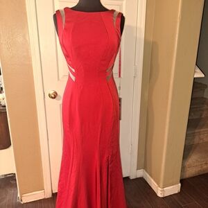 Elegant Red Sleeveless Dress